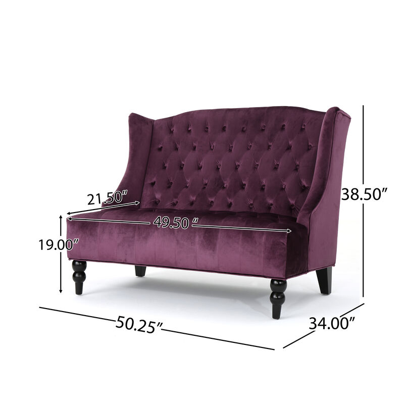Merax Modern Velvet Loveseat Sofa