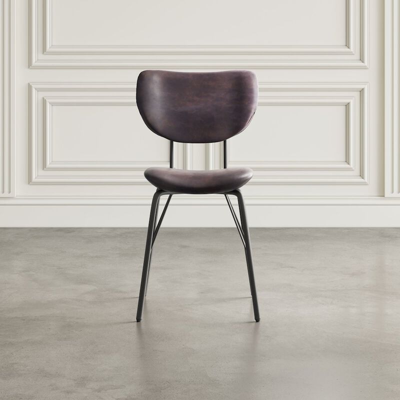 Jofran Modern Faux Leather Split-Back Upholstered Dining Chair (Set of 2)