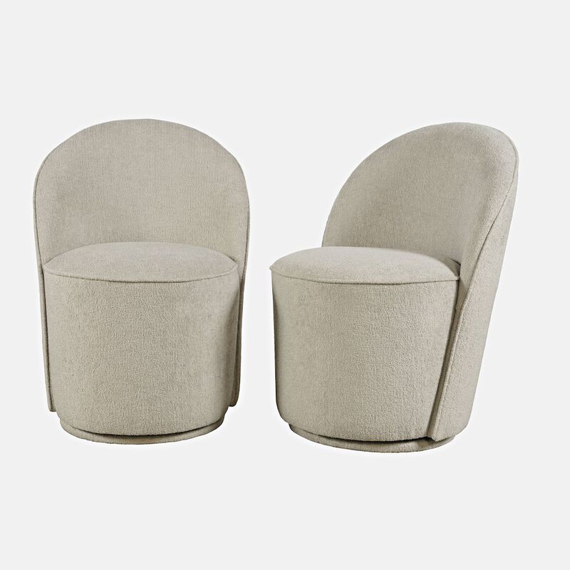 Jofran Landon Mid-Century Modern Upholstered Swivel Dining Chair (Set of 2)