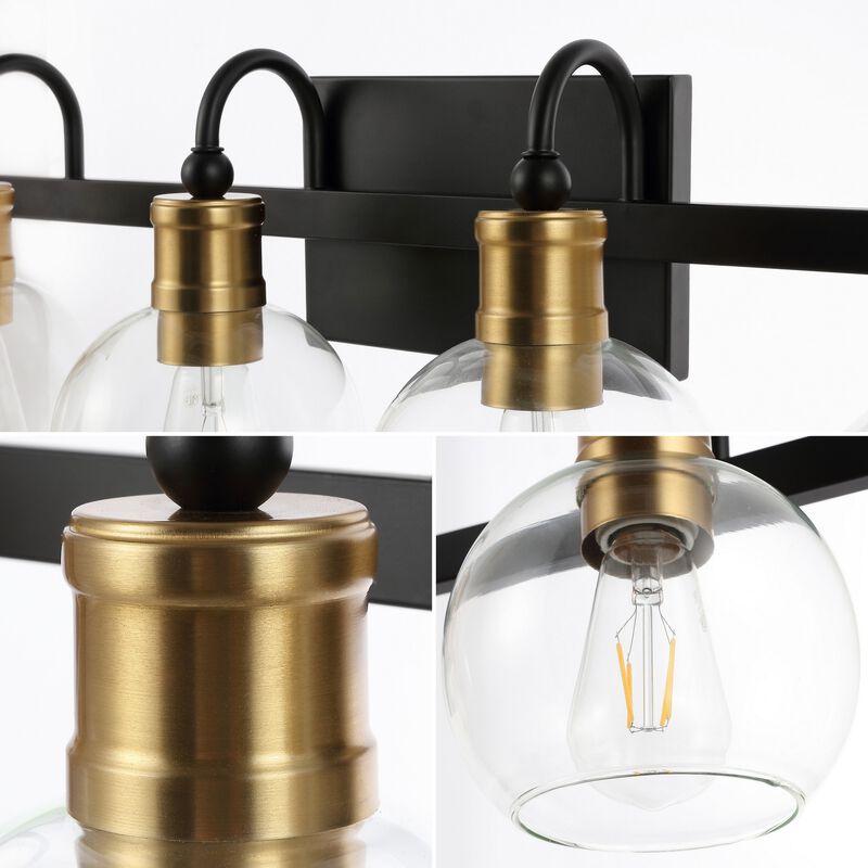 Marais Iron/Glass Rustic Vintage LED Vanity Light
