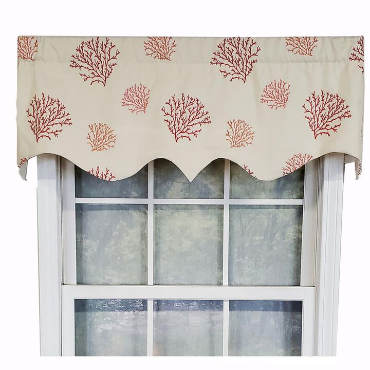 RLF Home Luxurious Modern Design Classic Deep-Sea Regal Style Window Valance 50" x 17" Coral