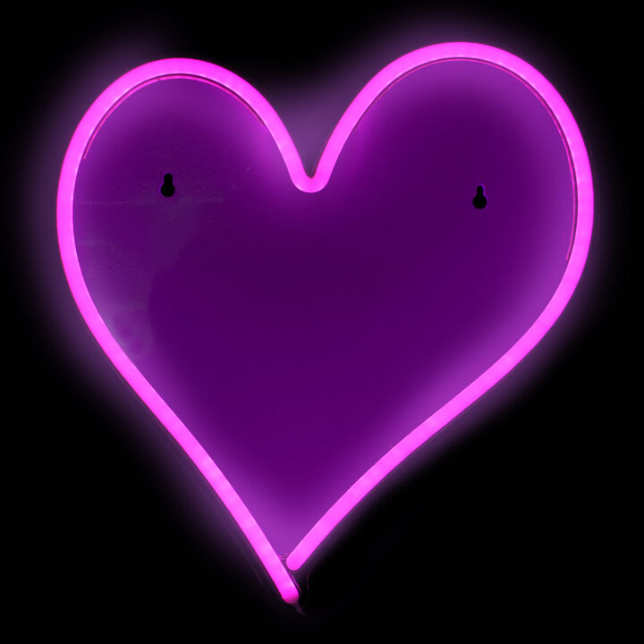 13.5" Pink Heart LED Neon Style Valentine's Day Wall Sign