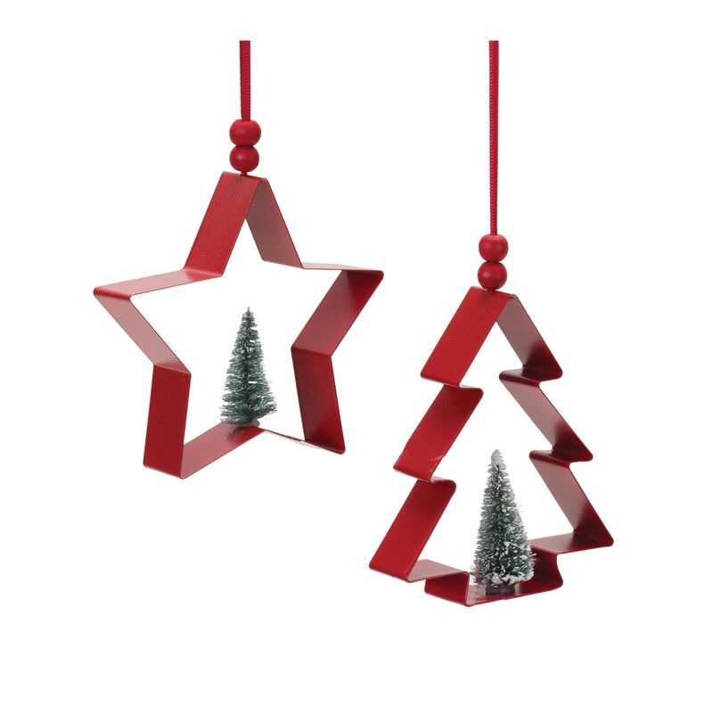 Star And Pine Tree Cookie Cutter Ornament (Set of 6)