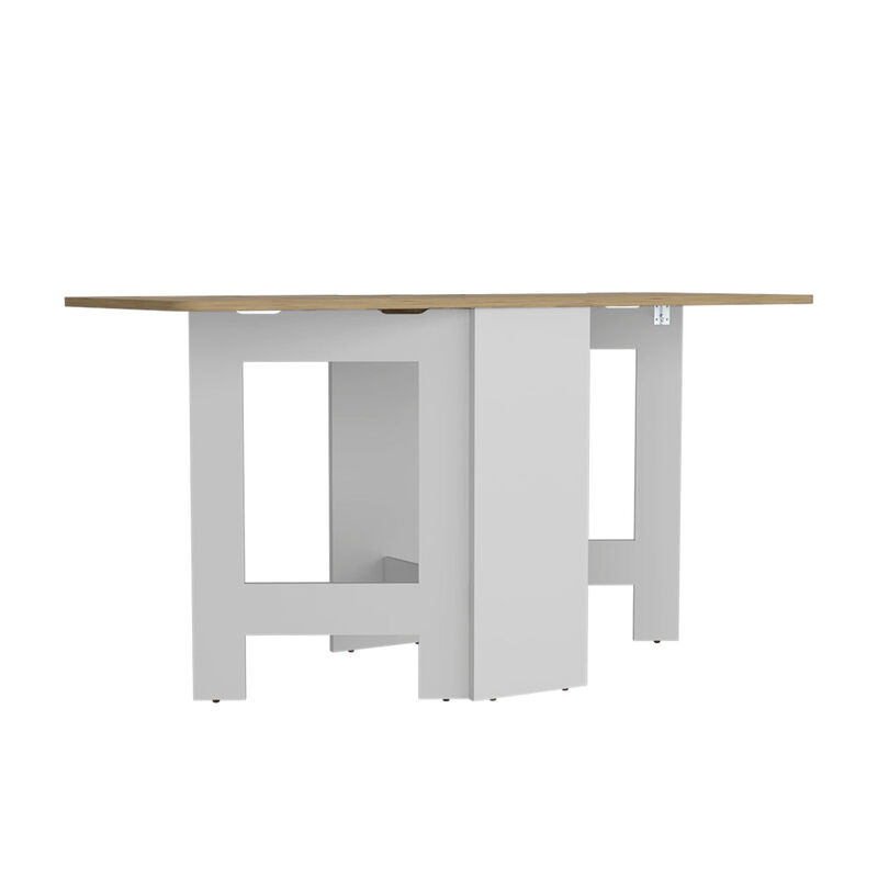 Folding Dining Table Evart, Living Room, White / Macadamia