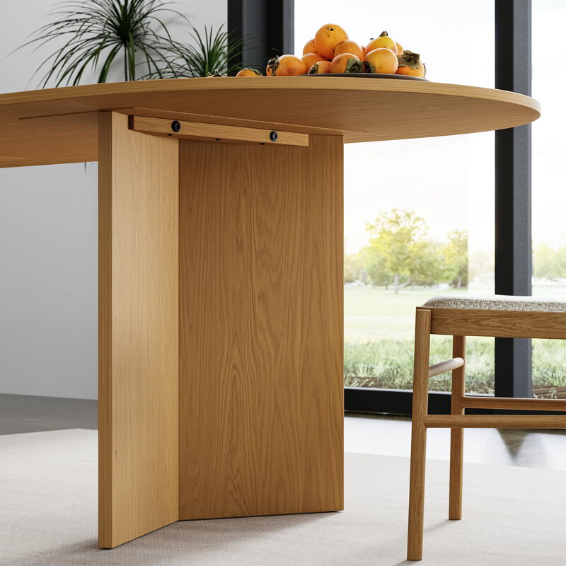 Brix 67V-Shaped Leg Oval Wooden Dining Table in BLACK Color(Seats 6)