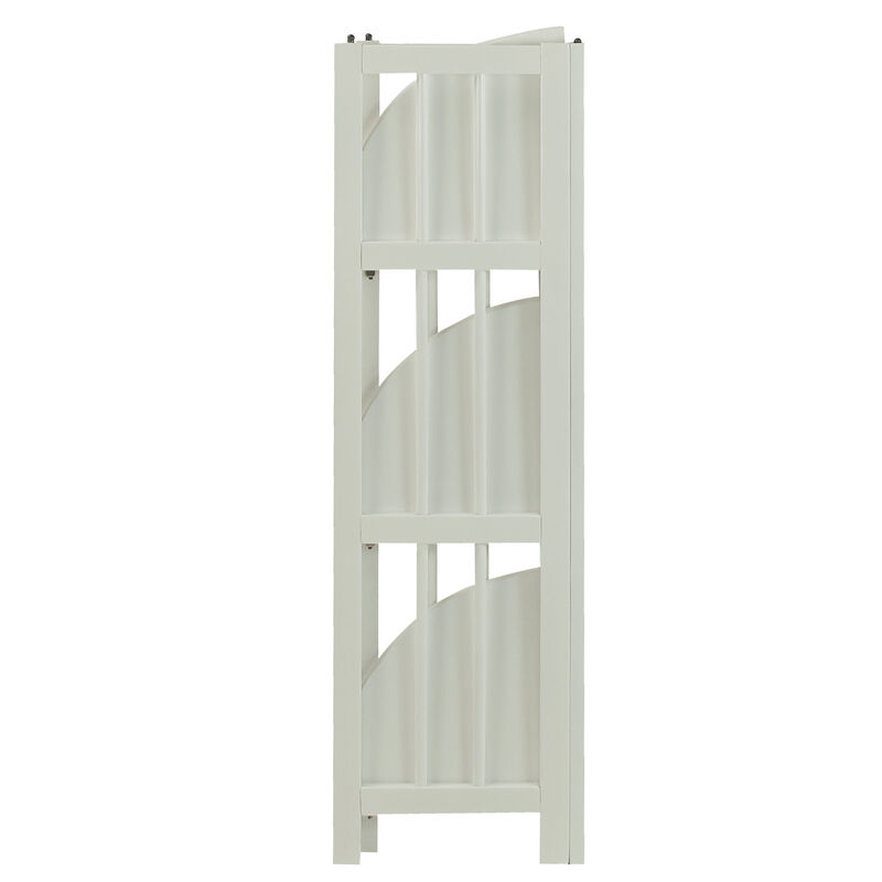 Casual Home 4-Shelves Corner Folding Bookcase, White