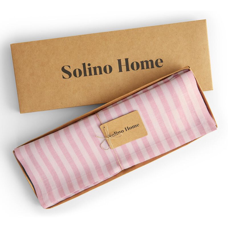 Solino Home 100% Pure Linen 14 x 19 Inch Placemats Set of 4 | Amalfi Stripe