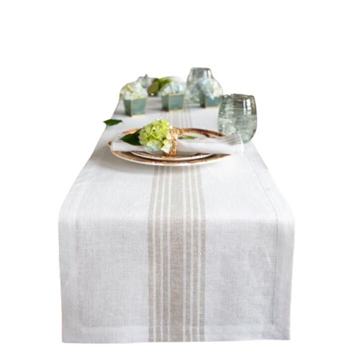 Solino Home 100% Pure Linen Table Runner | Farmhouse