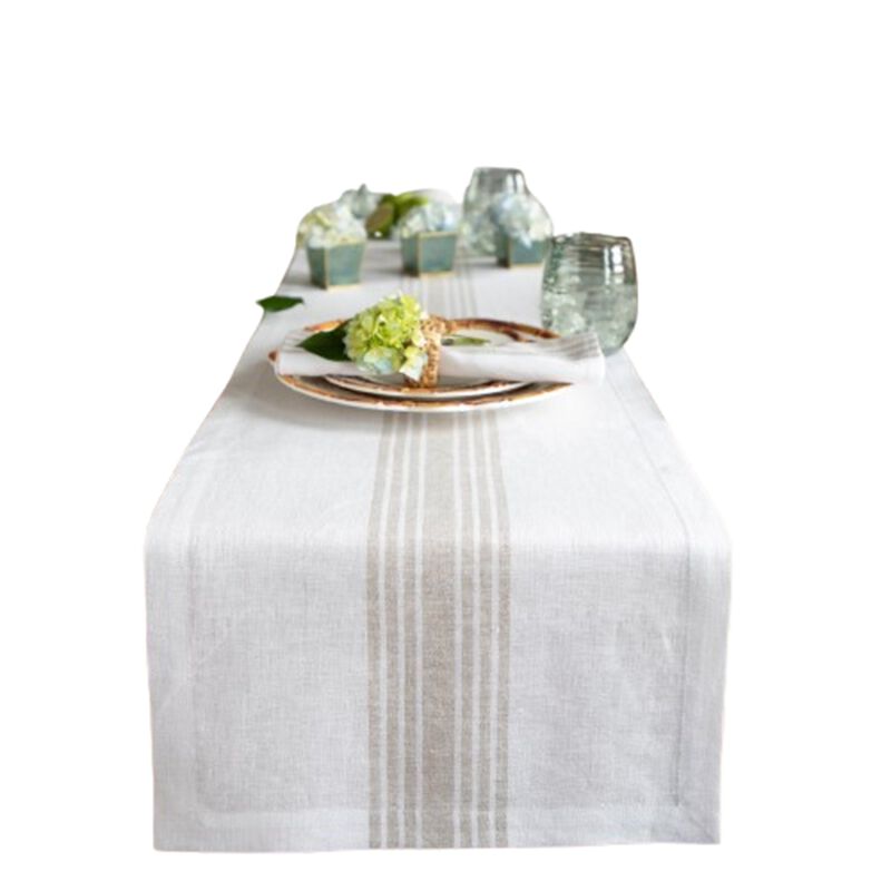 Solino Home 100% Pure Linen Table Runner | Farmhouse