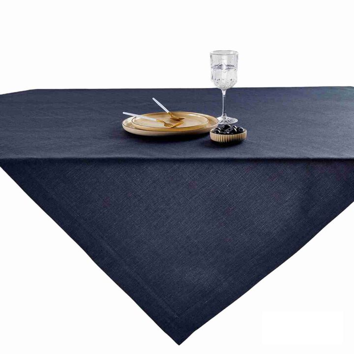 Solino Home 100% Pure Linen Table Throw 52 x 52 Inch | Athena