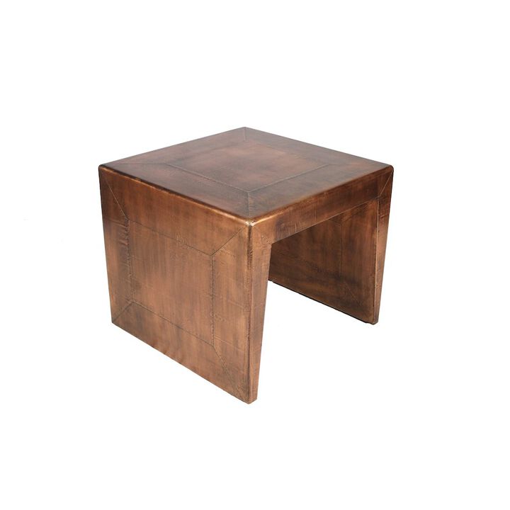 Industrial Mar Vista Wright End Table in Copper Tone Cladding