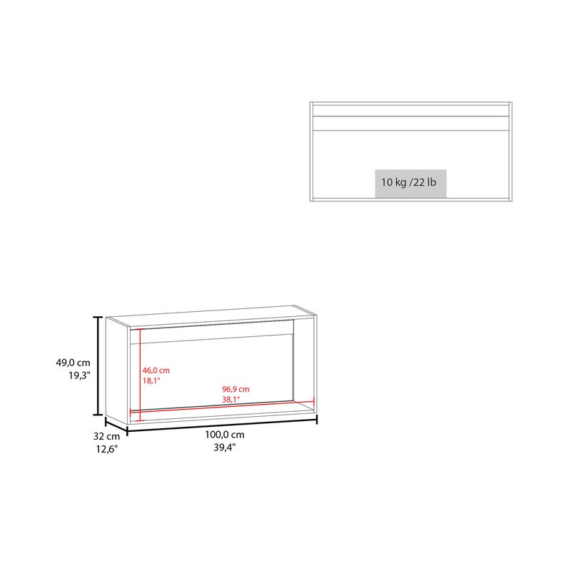Salento Wall Double Door Cabinet, Two Shelves, White - Kitchen