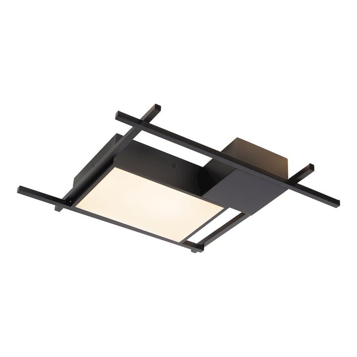 VONN Lighting Integrated LED Ceiling Lighting Rectangular Semi Flush in Black