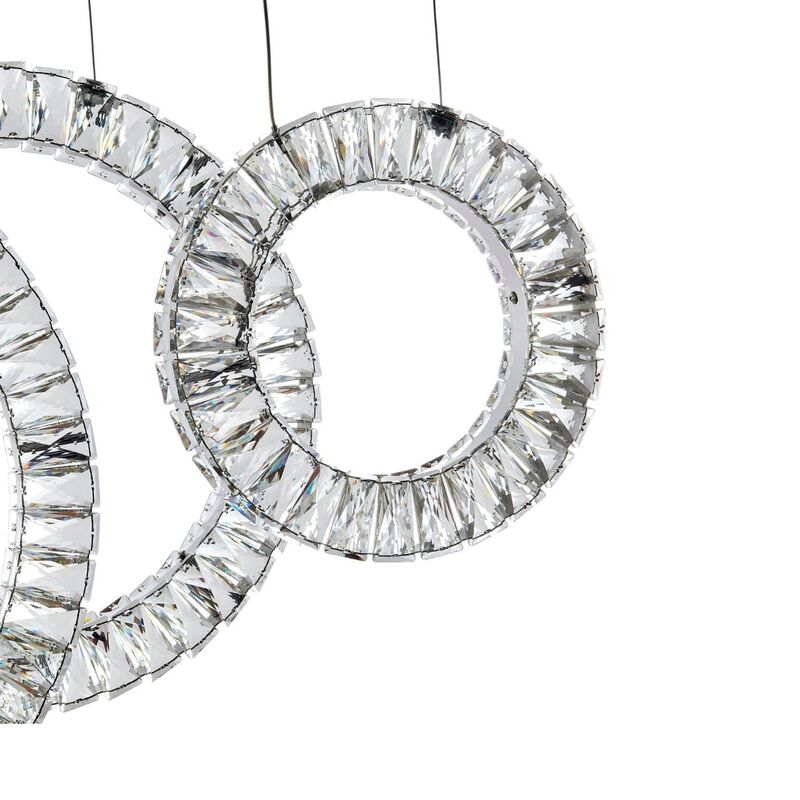 Hoop Progression Chandelier Chrome Crystal Integrated LED Dimmable