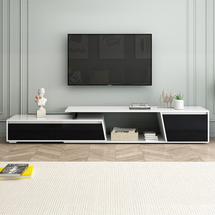 Rectangle TV Stand, 2 Drawers, 1 Cabinet, Up to 100"