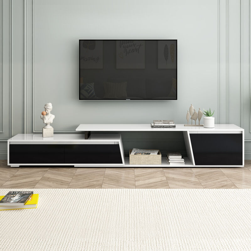 Rectangle TV Stand, 2 Drawers, 1 Cabinet, Up to 100"