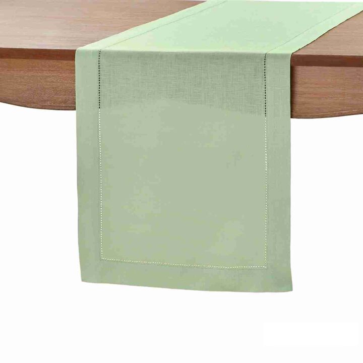 Solino Home 100% Pure Linen Table Runner | Classic Hemstitch for Thanksgiving, Christmas