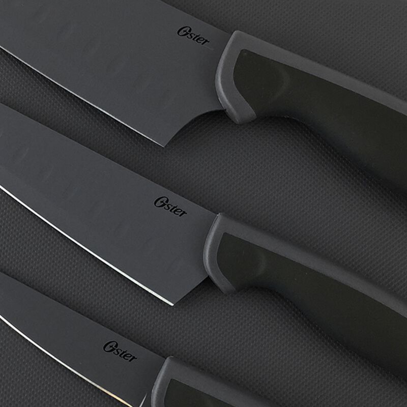 Oster Slice Craft 4 Piece Cutlery Knife Set with Cutting Board in Black