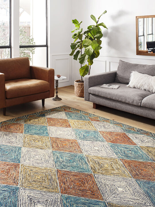 Spectrum SPE02 Sunset/Ocean 18" x 18" Sample Rug