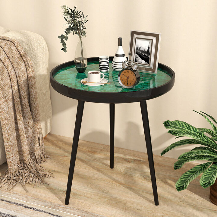 Mid-century Modern Coffee End Table with Sea Shell Decoration