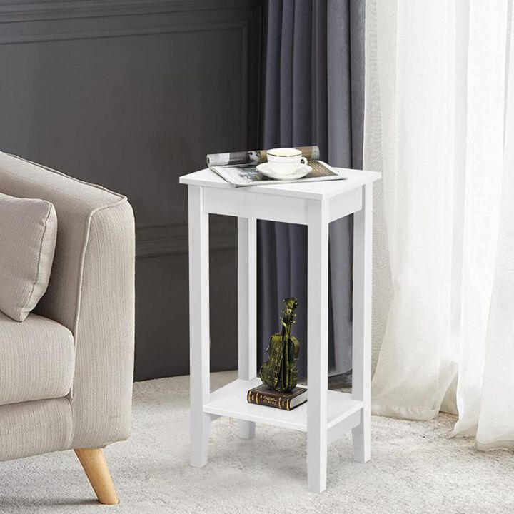 Hivvago Set of 2 Versatile 2-Tier End Table with Storage Shelf