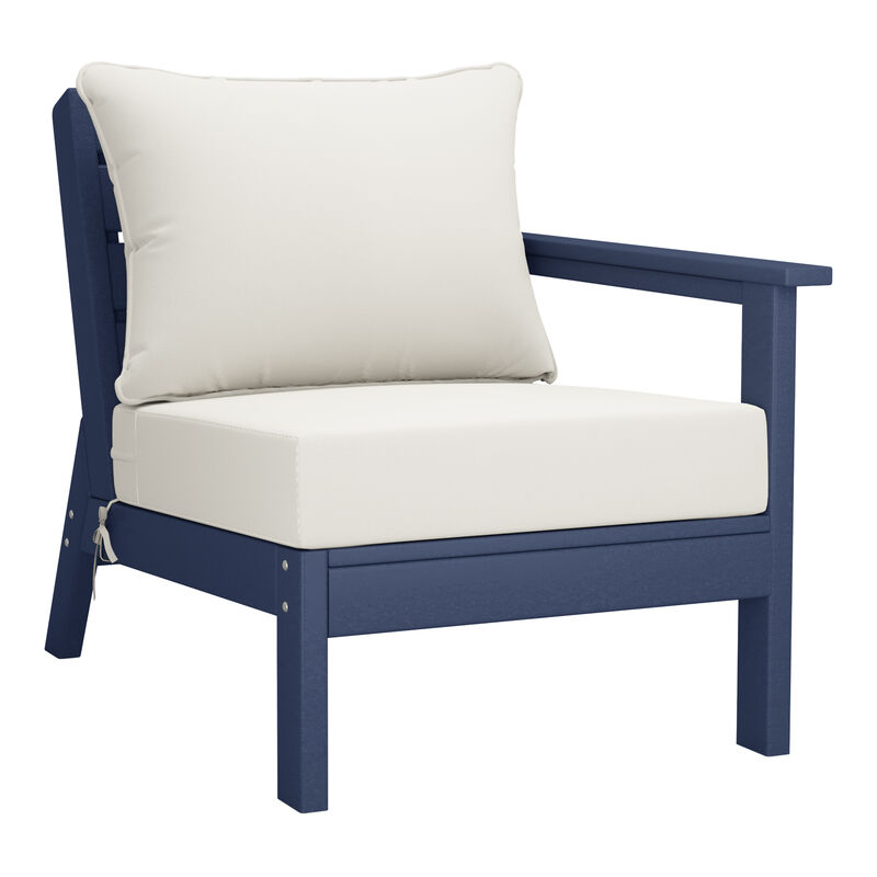 WestinTrends Outdoor Patio HDPE Loveseat Sofa with Patio Cushions