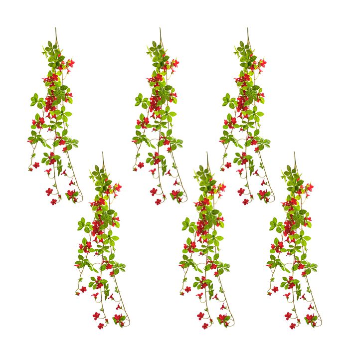 Set of 6 Lifelike Floral and Foliage Vines Lush Garden Decor