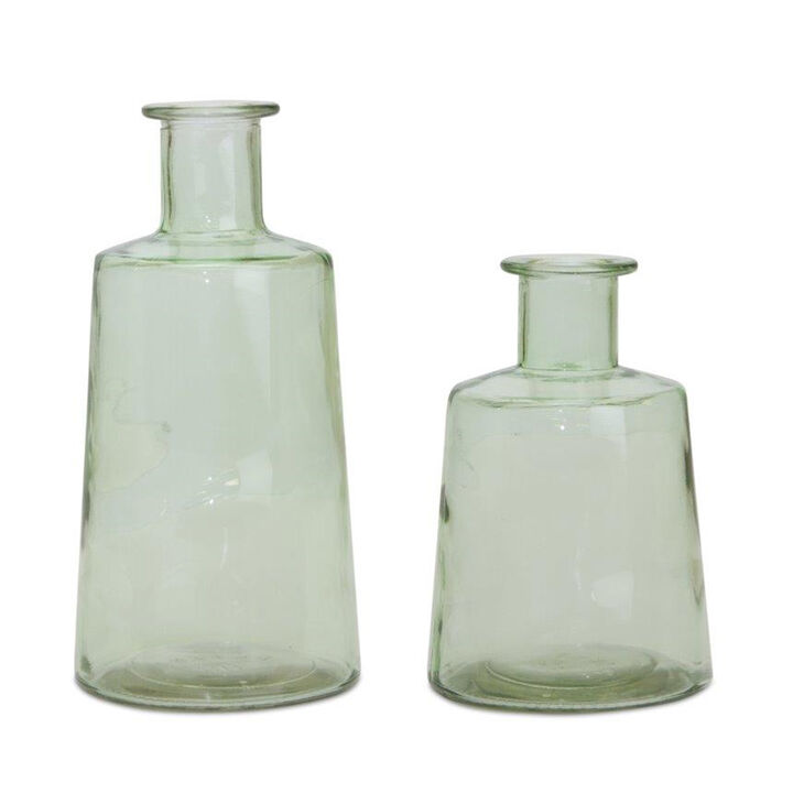 Bottle (Set of 2) – Decorative Glass Bottles for Home Decor and Floral Arrangements