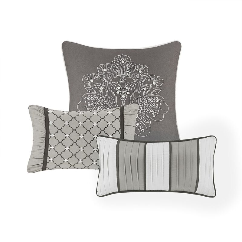 Gracie Mills Bruce 7-Piece Jacquard Comforter Set