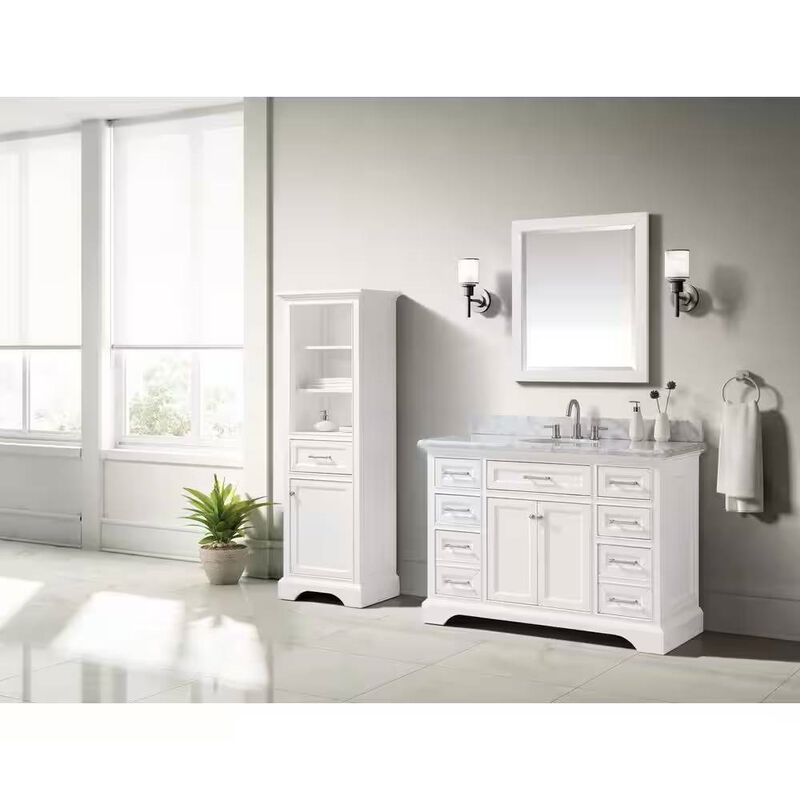 Modern Bathroom Wall Mirror with Durable Solid Wood Frame