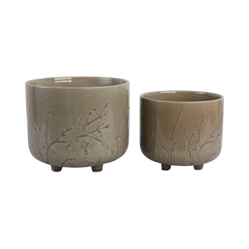 Flower Branches Planters, Cream