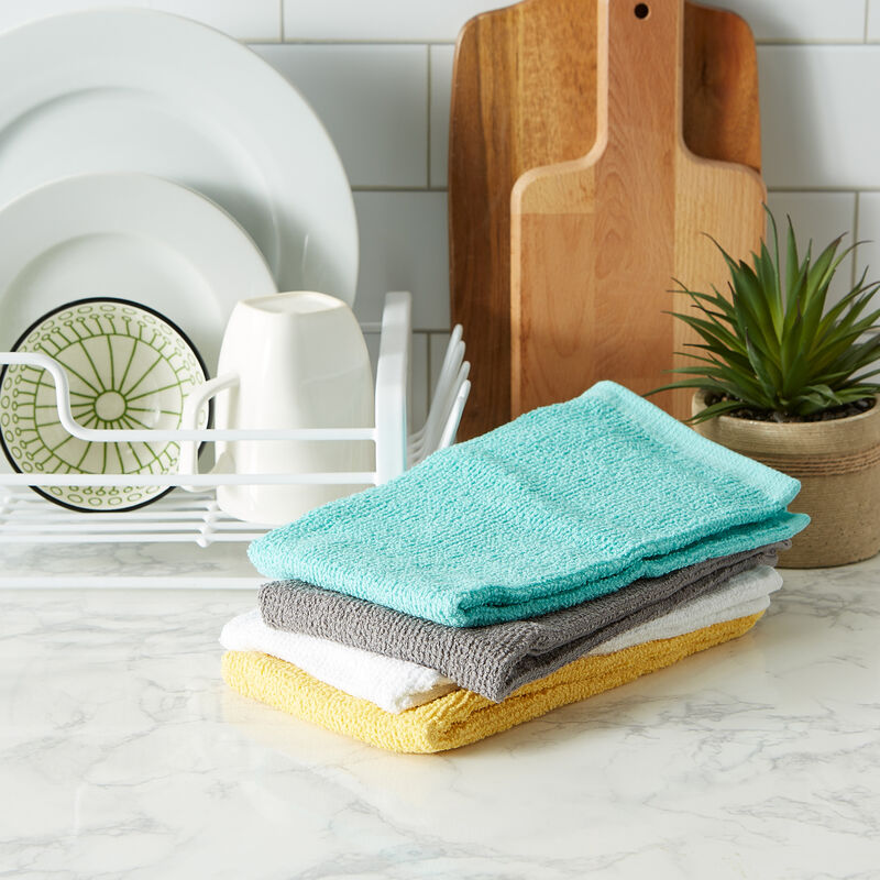 Set of 4 Vibrantly Colored Stripe Rectangular Dish Towels 28" x 18"