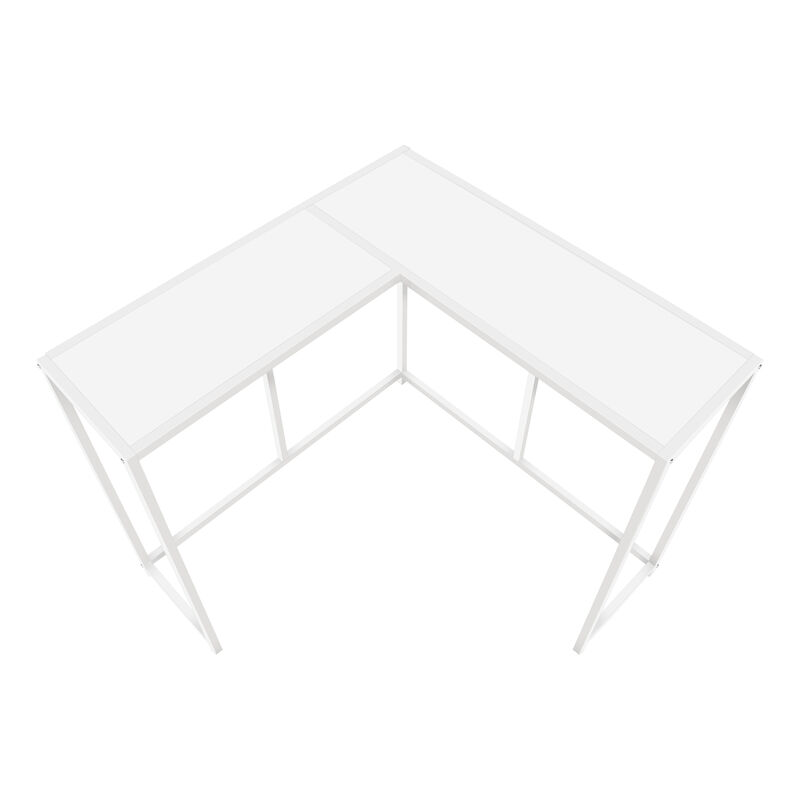 Monarch Specialties I 2160 Accent Table, Console, Entryway, Narrow, Corner, Living Room, Bedroom, Metal, Laminate, White, Contemporary, Modern