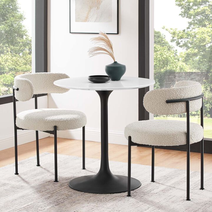 Modway - Lippa 28" Round Dining Table Black White