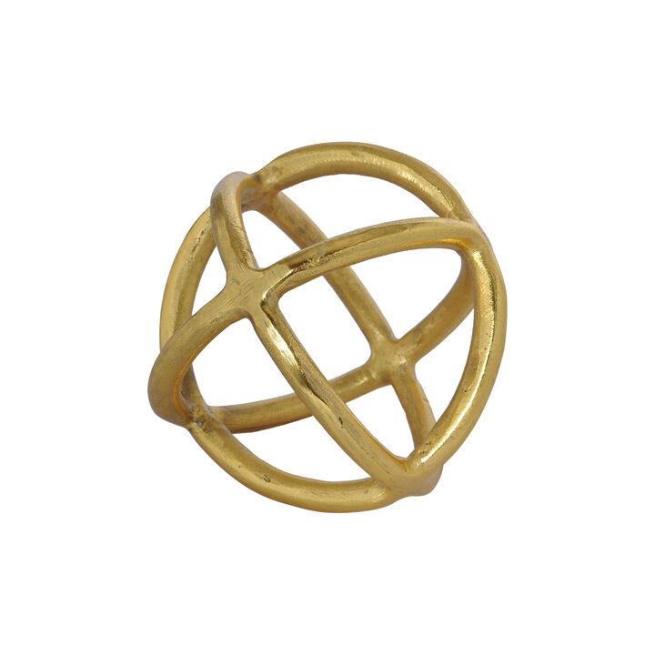 6" Gold Azimuth Ball Table Top Figurine