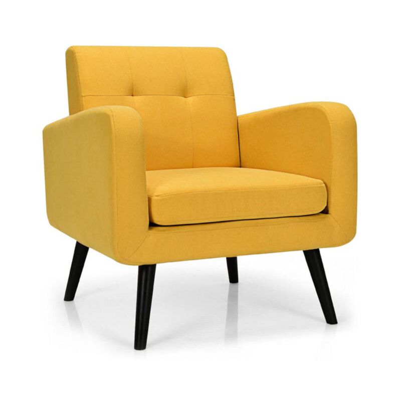 Hivvago Modern Upholstered Comfy Accent Chair Single Sofa with Rubber Wood Legs