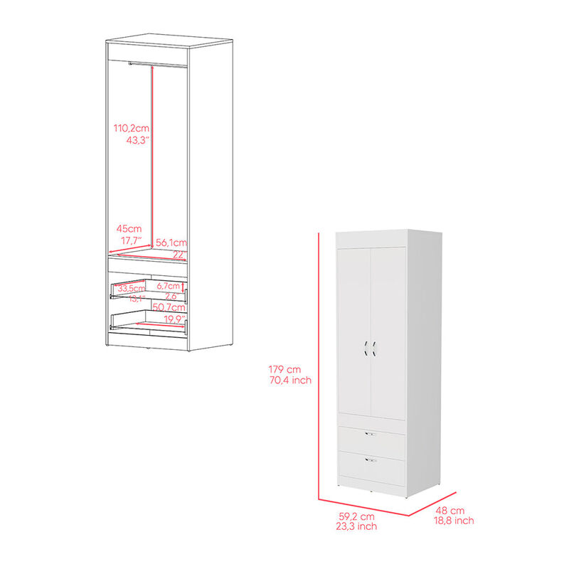 Armoire Tarento, Bedroom, White
