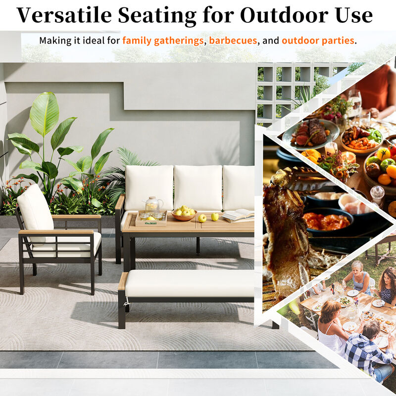 Merax 5 Pieces Outdoor Conversation Set Seating Set
