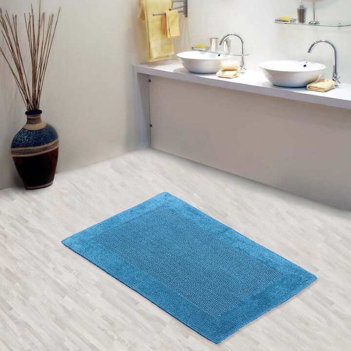 Knightsbridge Bella Napoli 220 GSF Reversible Bath Rug 24 x 40 - Aqua