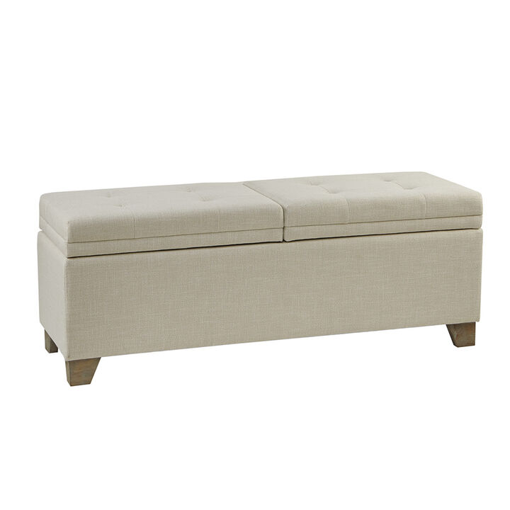 Gracie Mills Gil Soft Close Storage Bench with Solid Wood Legs