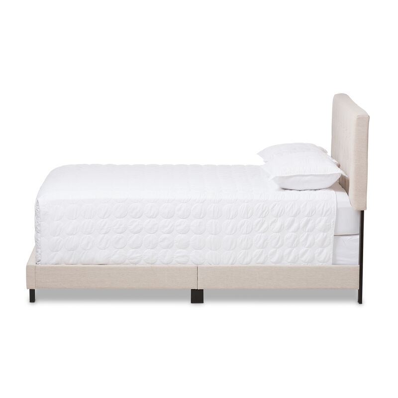 Baxton Studio Cassandra Modern Light Beige Fabric Upholstered Queen Size Bed