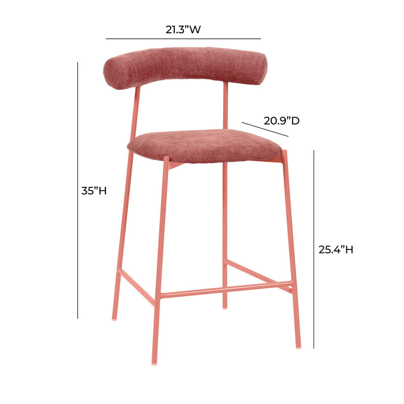Liliana Mauve Velvet Counter Stool