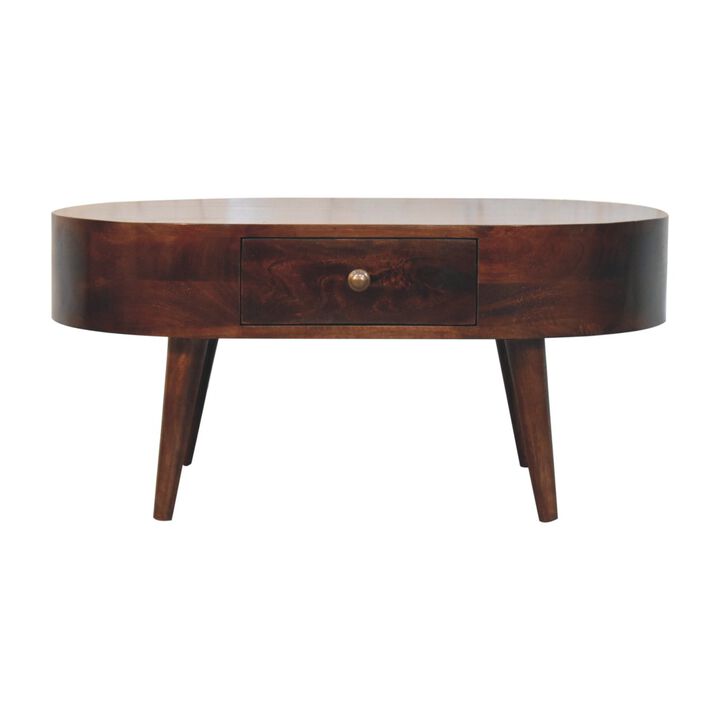 Artisan Furniture Solid Wood California Walnut Rounded Coffee Table