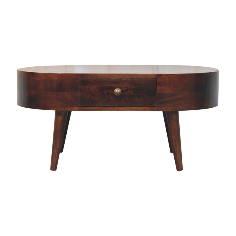Artisan Furniture Solid Wood California Walnut Rounded Coffee Table