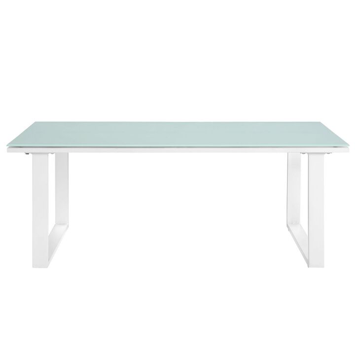 White Fortuna Outdoor Patio Coffee Table-Benzara