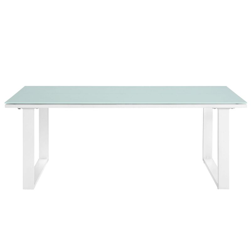 White Fortuna Outdoor Patio Coffee Table-Benzara