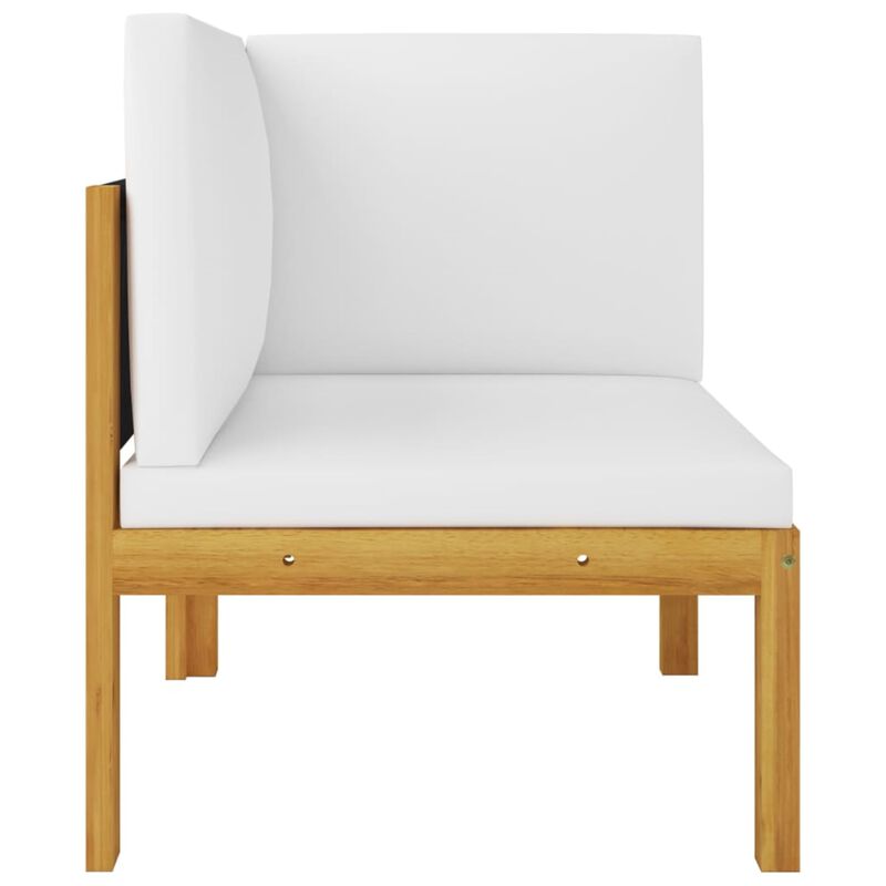 vidaXL 2-Seater Outdoor Patio Bench in Solid Acacia Wood and Modern Rope Design - Modular Bench with Thick and Removable Comfortable Cushions - Durable Garden and Terrace Furniture
