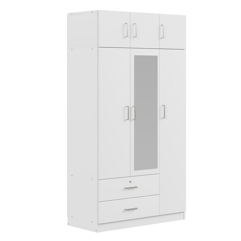Merax Mirror Wardrobe with 2 Drawers