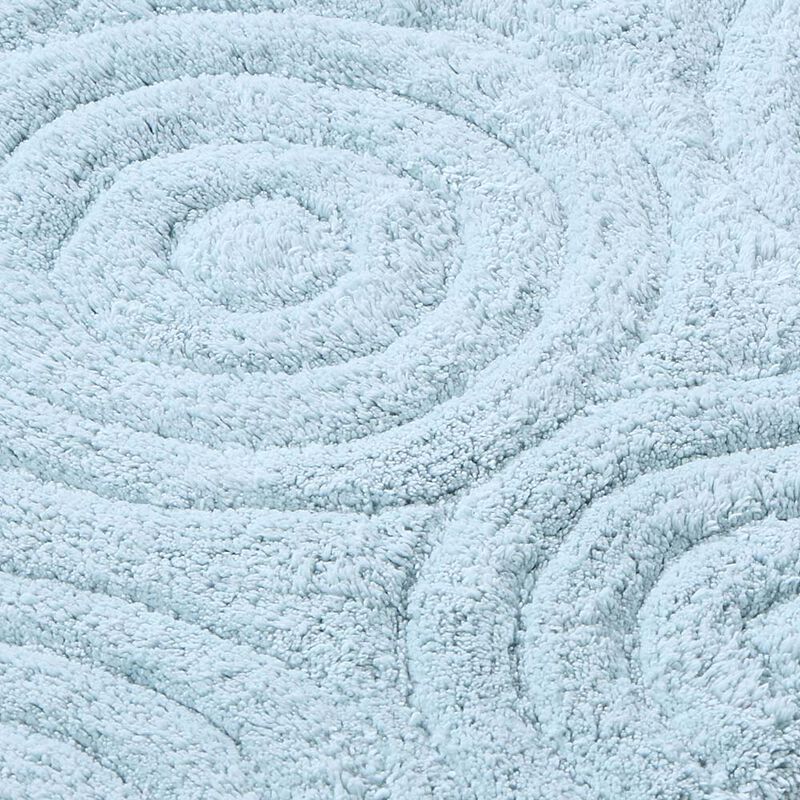 Knightsbridge Beautiful Circle Design Premium Quality Year Round Cotton With Non-Skid Back Bath Rug