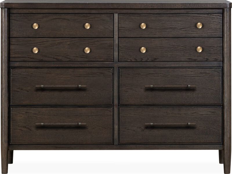 Rockport Eight Drawer Oak Wood Dresser